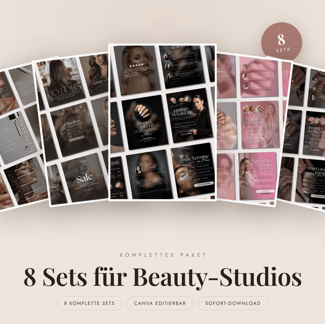 Beauty Content Set — Alle 8 Kollektionen in einem Paket